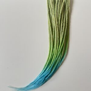 Ručně dělané Dredy – ombré Žluto/zeleno/modré