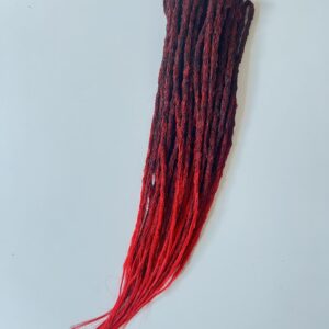 Ručně dělané Dredy – ombré Červeno/černé
